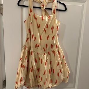 Chic Mini Dress with Red Print